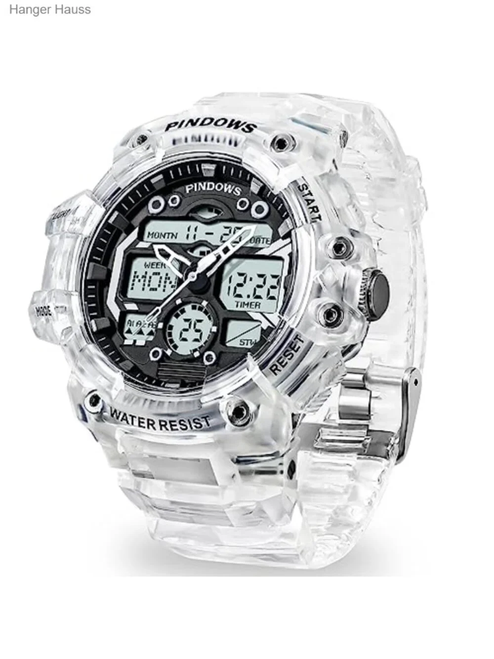 Digital Sport Watch LED Backlight 3 Alarms Stopwatch Countdown Men's Wristwatch